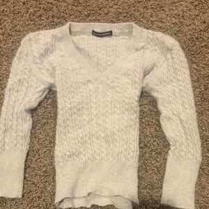 Brandy Melville V-Neck Sweater - Light Gray